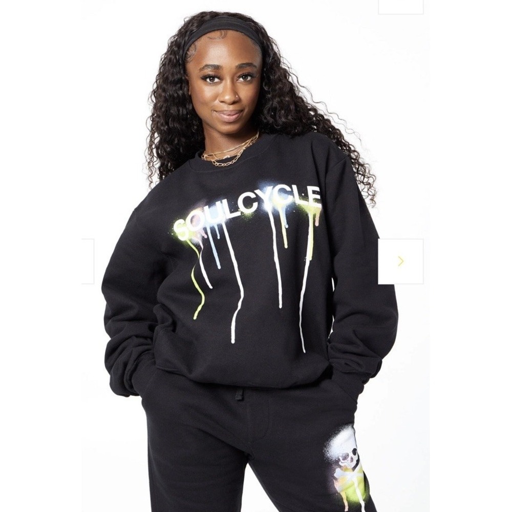 SoulCycle Derek Sweatshirt Crew Neck Size XS Oversize Fit Graphic Casual